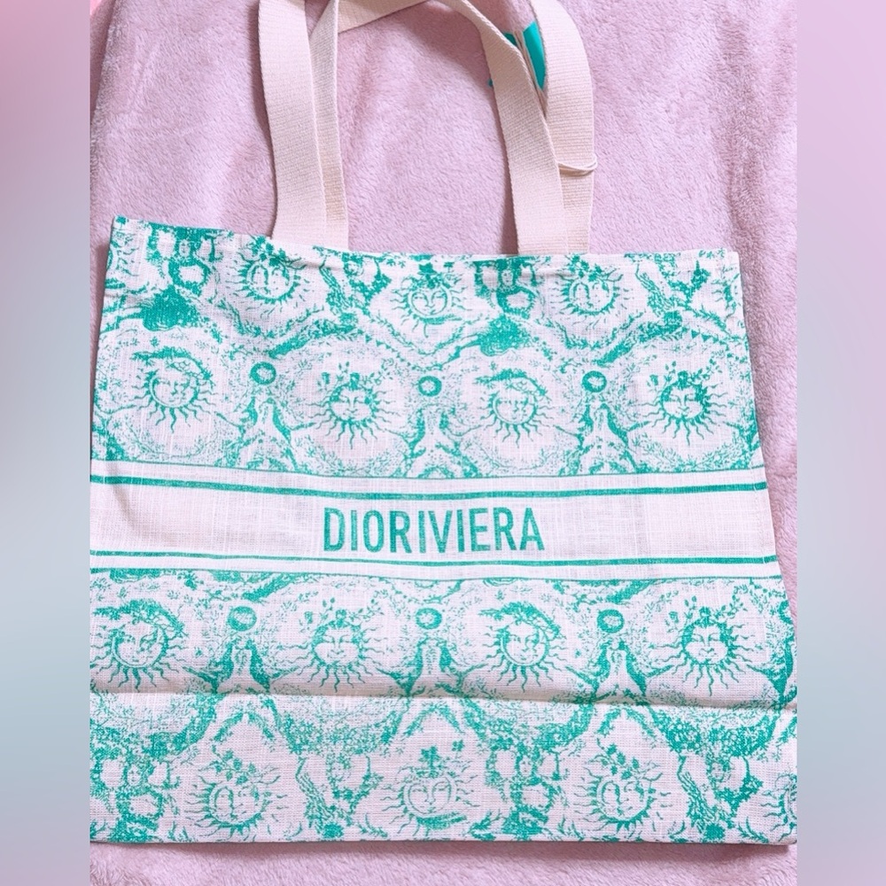 Canvas Dioriviera Toile de Jouy Soleil Tote Aquamarina